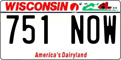WI license plate 751NOW