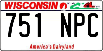 WI license plate 751NPC