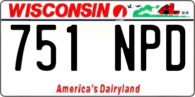 WI license plate 751NPD