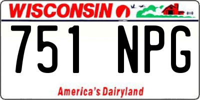 WI license plate 751NPG