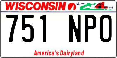 WI license plate 751NPO