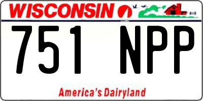 WI license plate 751NPP