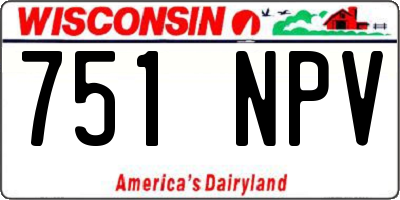 WI license plate 751NPV