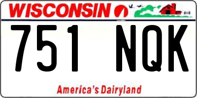 WI license plate 751NQK