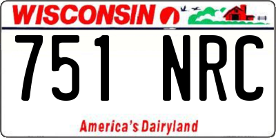 WI license plate 751NRC