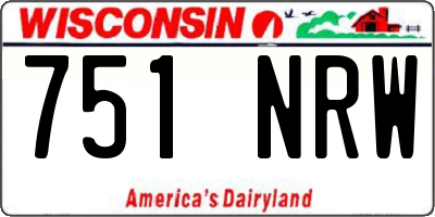 WI license plate 751NRW