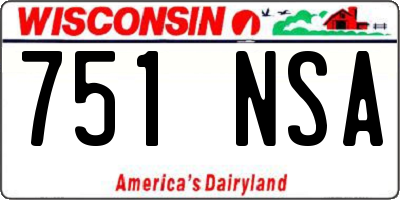 WI license plate 751NSA