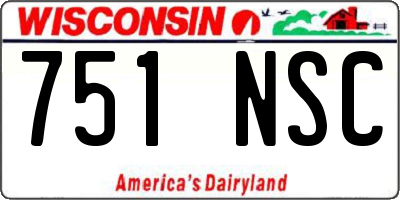 WI license plate 751NSC