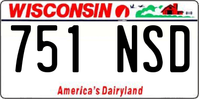 WI license plate 751NSD