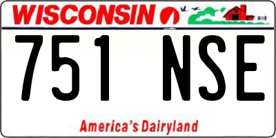 WI license plate 751NSE