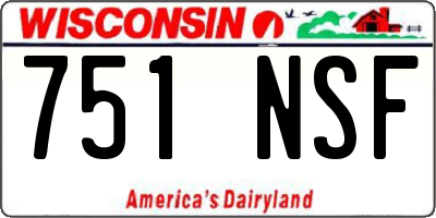 WI license plate 751NSF
