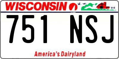 WI license plate 751NSJ