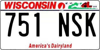 WI license plate 751NSK