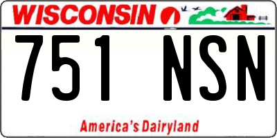 WI license plate 751NSN