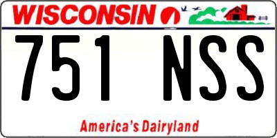 WI license plate 751NSS
