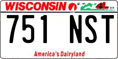 WI license plate 751NST