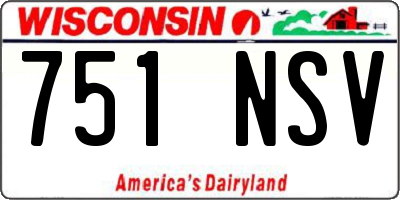 WI license plate 751NSV
