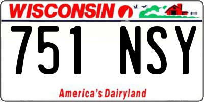 WI license plate 751NSY