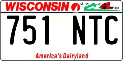 WI license plate 751NTC