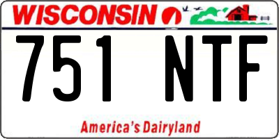 WI license plate 751NTF