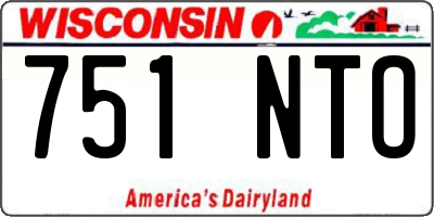 WI license plate 751NTO