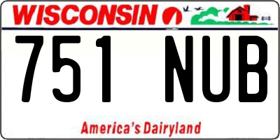 WI license plate 751NUB