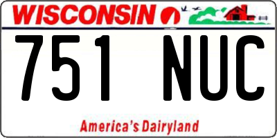 WI license plate 751NUC
