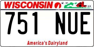 WI license plate 751NUE