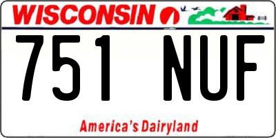 WI license plate 751NUF