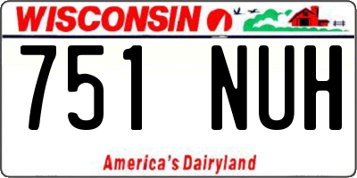 WI license plate 751NUH