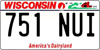 WI license plate 751NUI