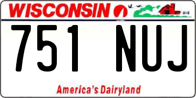 WI license plate 751NUJ