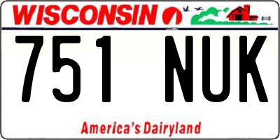 WI license plate 751NUK