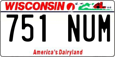 WI license plate 751NUM