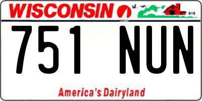 WI license plate 751NUN