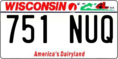 WI license plate 751NUQ