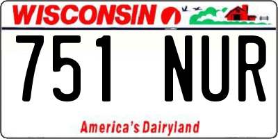 WI license plate 751NUR
