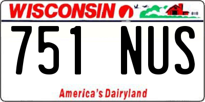 WI license plate 751NUS