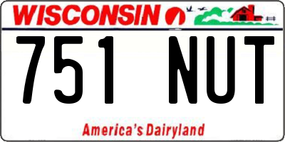 WI license plate 751NUT