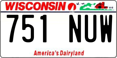 WI license plate 751NUW