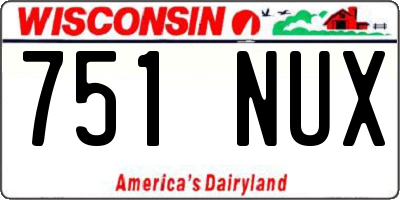 WI license plate 751NUX