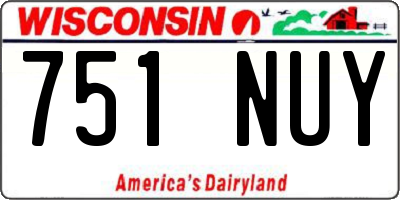 WI license plate 751NUY