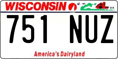 WI license plate 751NUZ