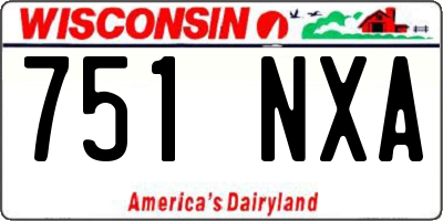 WI license plate 751NXA