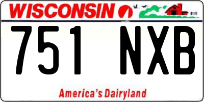 WI license plate 751NXB