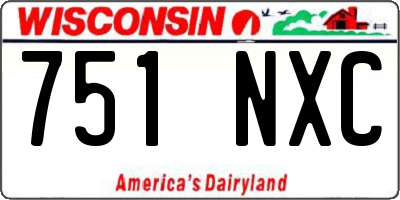 WI license plate 751NXC