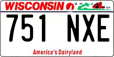 WI license plate 751NXE