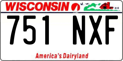 WI license plate 751NXF