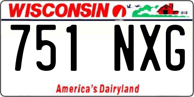 WI license plate 751NXG