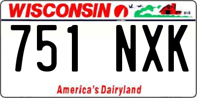 WI license plate 751NXK